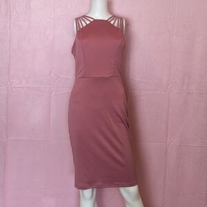 Grace Karin Pink Strappy V Back Party Mini Dress size Small US